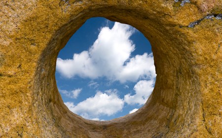 hole looking at sky