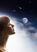woman and moon